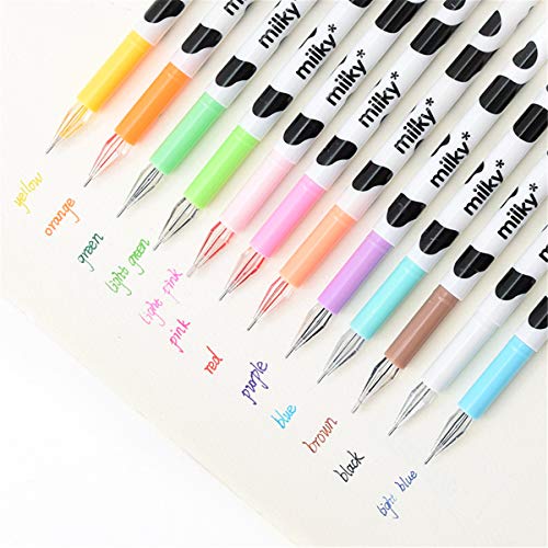 Pack 12 bolígrafos gel diseño vaca colores variados miniatura 5