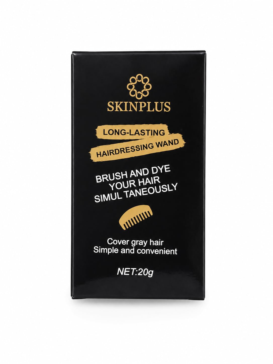 SkinPlus Hair Color Touch-Up Wand – Instant Gray Hair Coverage Brush, Long-Lasting Hair Dye Stick (20g)-image-11