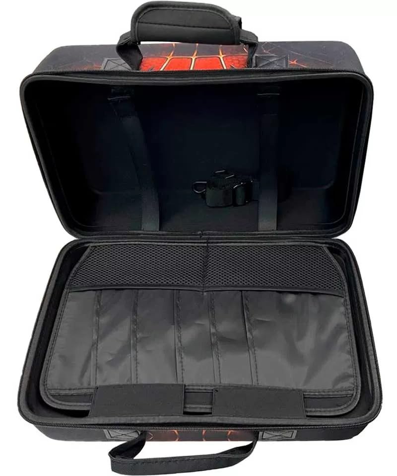 Image of New World Storage bag for PS5 Slim ,Hard Travel Carrying Case Compatible for PS5 Slim Disc and Digital , Waterproof Shoulder Bag with Both Side Compartments Travel Accessories for PS5 Slim (Red-Spider)