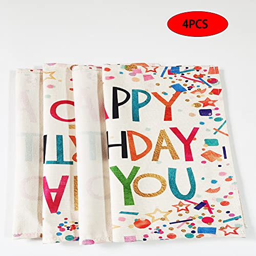 Secarond Birthday Party Placemats Set Of 4,Happy Birthday Table Mats Washable Farmhouse Table Placemat For Dining Table Kitchen Decor thumb #6