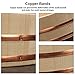 WINIAER Hangiri Wooden Sushi Rice Bowl, Sushi Oke Sushi Rice Mixing Tub with Sturdy Copper Bands, Great Copper Mixing Bowl Sushi Bucket for Cooking (10.6icnh)