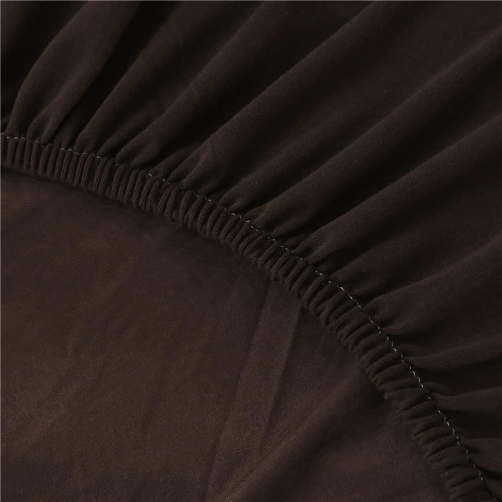 Futon Cover-Stretch Armless Futon Covers Full Size With Skirt Ruffled Futon Sofa Cover Washable Folding Sofa Bed Cover Soft Futon Couch Cover Slipcover With Elastic Bottom For Kids,Pets(Coffee)