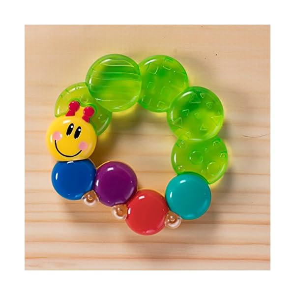 Baby Einstein Teetherpillar Rattle and Chill Teething Toy, Ages 3