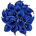 Luyue Calla Lily Bridal Wedding Bouquet Head Lataex Real Touch Flower Bouquets Pack of 20 (Royal blue)