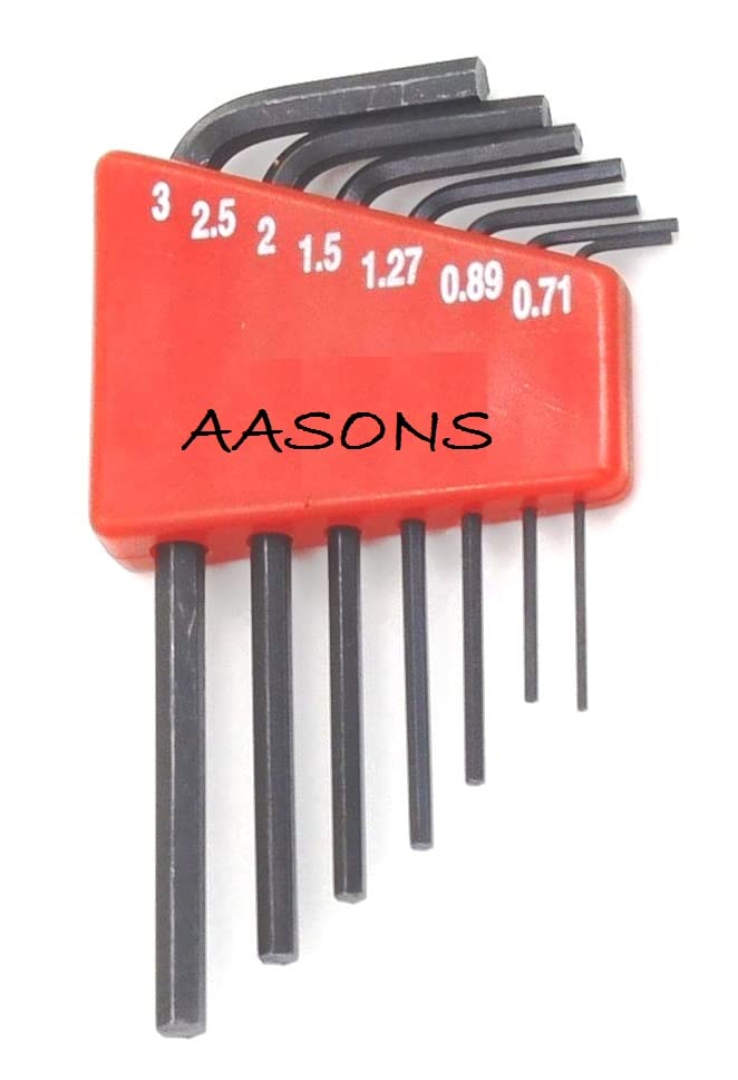 AASONS High Grade Miniature L Shaped Hex Allen Key Set Micro Size 7 pcs (0.7 to 3mm) (B094XZXZSB) Amazon Price History, Amazon Price Tracker