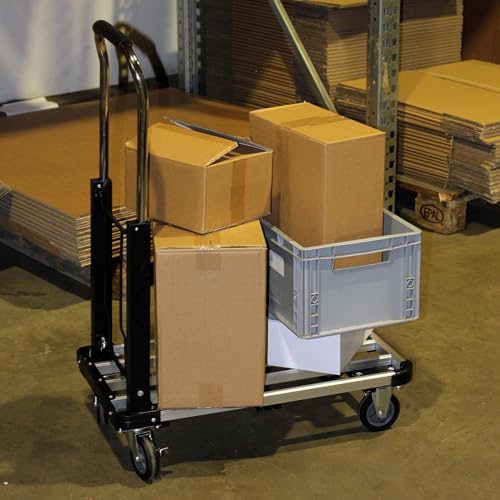 Chariot de transport pliable plateforme extensible frein charge 150kg - 3
