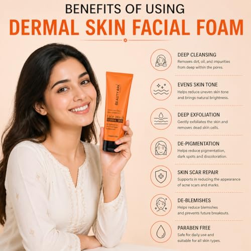 Image of BEAUTY ARK Dermal Skin Lightening Face Wash for De-Pigmentation, Skin Scare Repair, De-Blemishes, Hydration (100 ml)