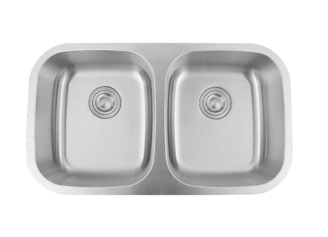 Fregadero de acero inoxidable 304 18/8 0,8 mm,Fregadero de cocina 2 seno,pequeña,rectangular