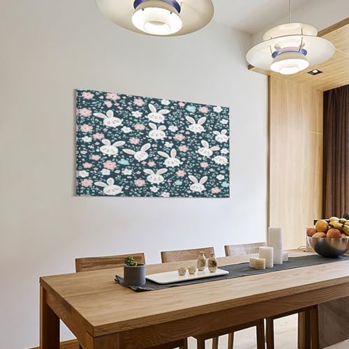 Decoration murale lapin retro grand tableau pour habiller un salon - 3