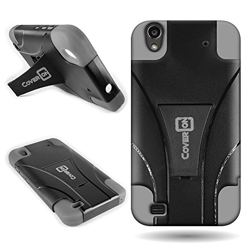 ZTE Quartz Case, Shockproof Hybrid with Kickstand [CoverON Dual Defense Series] Rugged Dual Layer Design [Tough Protective Impact Shield] Phone Cover Case for ZTE Quartz Z797 - Gray