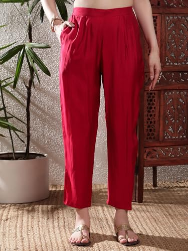 Image of SHOPPING QUEEN Women's Silk Embroidered Kurta Set with Dupatta