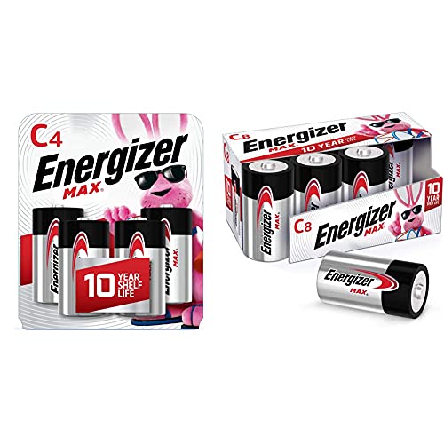 Energizer C Batteries, Max C Battery Premium Alkaline Combo Pack, 12 Count