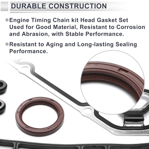 Image of Engine Timing Cover Gasket Set TCS46041 /JV5068 for Chevrolet Malibu 2.2L 2004-2005 Long-lasting Sealing Chain Case Cover Gasket Rubber,Metal 1 Set