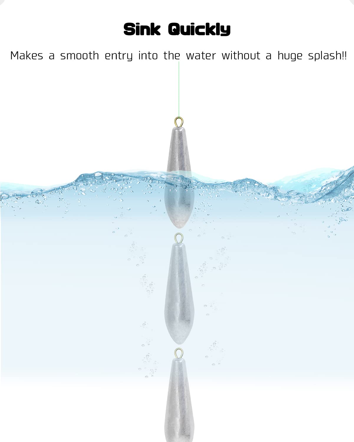 Atibin Drop Shot Angeln Gewicht Sinker Tropfen Salzwasser Angeln Gewichte Bleigießen Ei Angeln Sinker Barsch stromlinienförmig abnehmbar