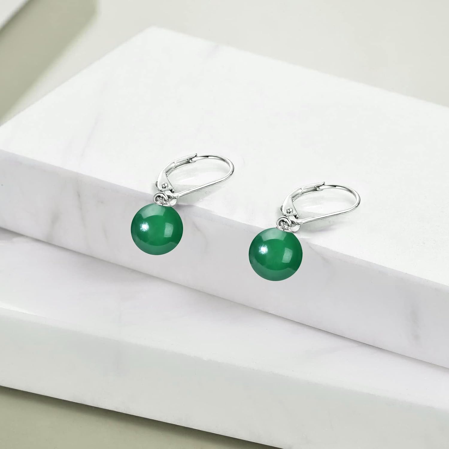 925 Sterling Silver Pearl Leverback Earrings Dangle Drop Jewelry Gifts for Women