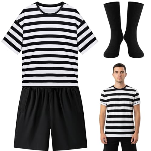 Halloween Adult Mens COS Costume Set T-shirt Shorts Socks Costume | Group (X-Large)