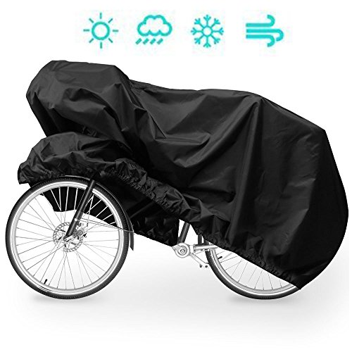 Preisvergleich Produktbild Ploopy Fahrradabdeckung, Wasserdicht dehnbar Fahrradabdeckung, Fahrradschutzhülle Regenschutz Schutzbezug, Gewebeplane Regenschutz Schutzbezug ( 200*70*110cm, XL ,Schwarz )