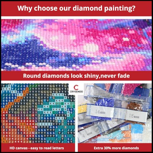 Image of Crysendo 5D Diamond Painting Kit Lake House DIY Wall Decor (Sunset,30X40cm)