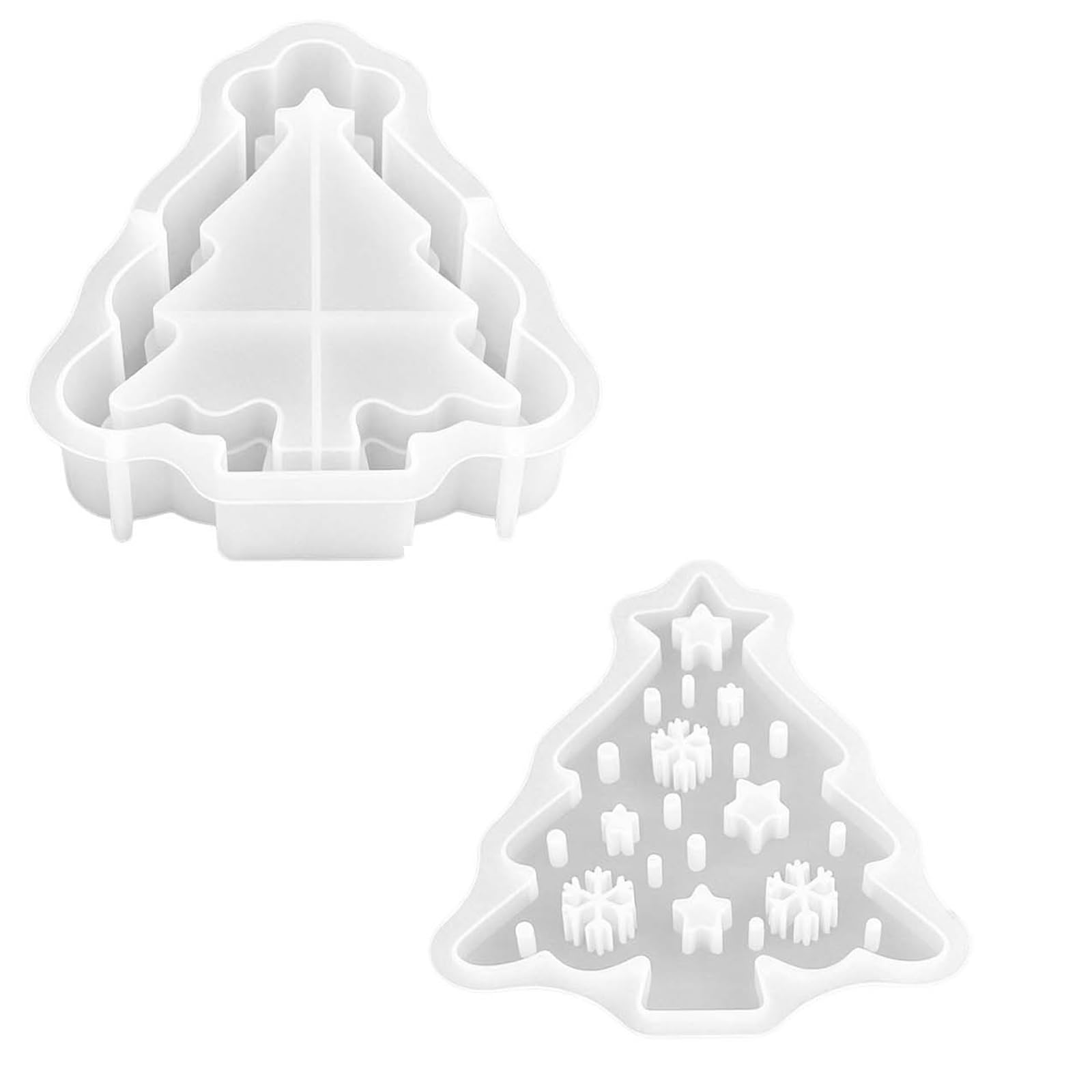 SHINLHUA Hobby Mold Christmas Tree Silicone Form for Holiday Casting Projects, Flexible Release Build, Resin Plaster Making Tree Mold Resin Casting Form Plaster Cavity Holiday Decor Tool