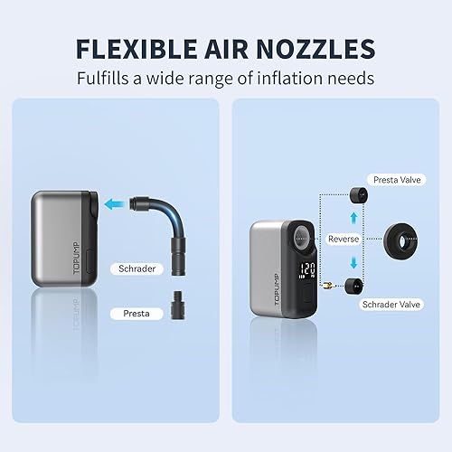 Miniatura 7 de Tiny Pump Mini bomba de neumáticos para bicicleta con manómetro, bomba de aire eléctrica portátil de 120 PSI, parada automática, batería recargable