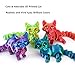 QINGMIAO 6Pcs 3D Printed Cat Kit, Articulated Toys for Adults White,Black,Green,Purple,Orange, 3D Print Animals Fidget Toys Decor for Stress Relief, 3D Printing Cute Cat Action Figure