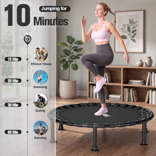 Image of ZCMHAXJ Foldable Mini Trampoline, 36 inch /40 inch /48 inch Rebounder Trampoline for Adults & Kids, 440lbs Capacity Indoor Fitness Workout Exercise Equipment