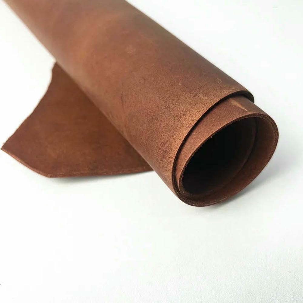 Arkusze prawdziwej skóry Skóra bydlęca 2,5 mm do majsterkowania wielokolorowa w wielu rozmiarach(Reddish Brown,10cm x 20cm)