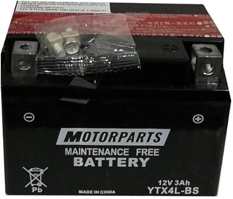 BATTERIA MOTORPARTS MINARELLI YTX4L-BS 12V 3AH COMPATIBILE CON APRILIA PEGASO - 50 CC - 1992-1994 SENZA MANUTENZIONE COMPLETA SPECIFICA MOTO SCOOTER
