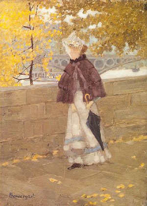 Peinture à l'huile de la Seine Maurice B Prendergast grand tableau impressionniste de salon