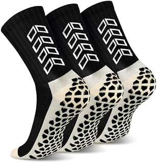 ENONEO Anti-slip Sports Socks for Men Women 2-3 Pairs Football Grip Socks with Anti Blister Rubber Pads Thickened Athletic Socks Breathable Sport Socks for Soccer Basketball Running Yoga
