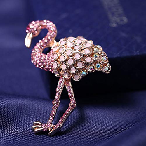 Image of 3pcs Crystal Flamingo Brooch Fashion Alloy Flamingo Brooch Women Girls Clothes Clip Accessory (Pink) for Summer Party