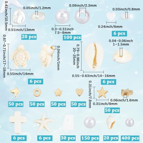 Perles océaniques en boîte pour éviter de perdre vos breloques