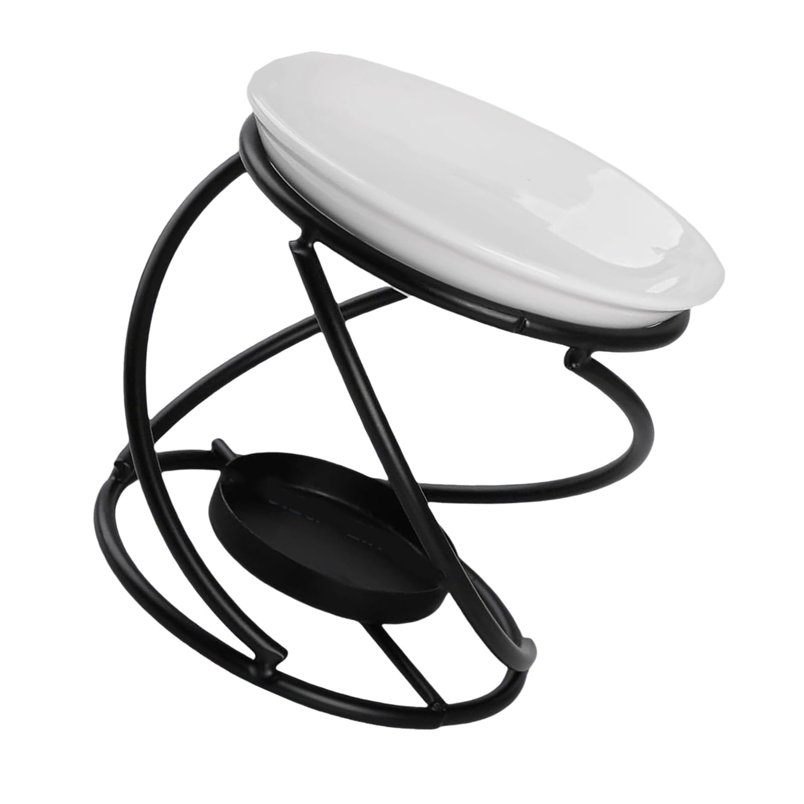 Tsophreniq Artistic Ceramics Essential Oil Burners Warmer and Metal Tealight Stand Aromatherapies Diffusers for Meditations Decors Melt Warmer