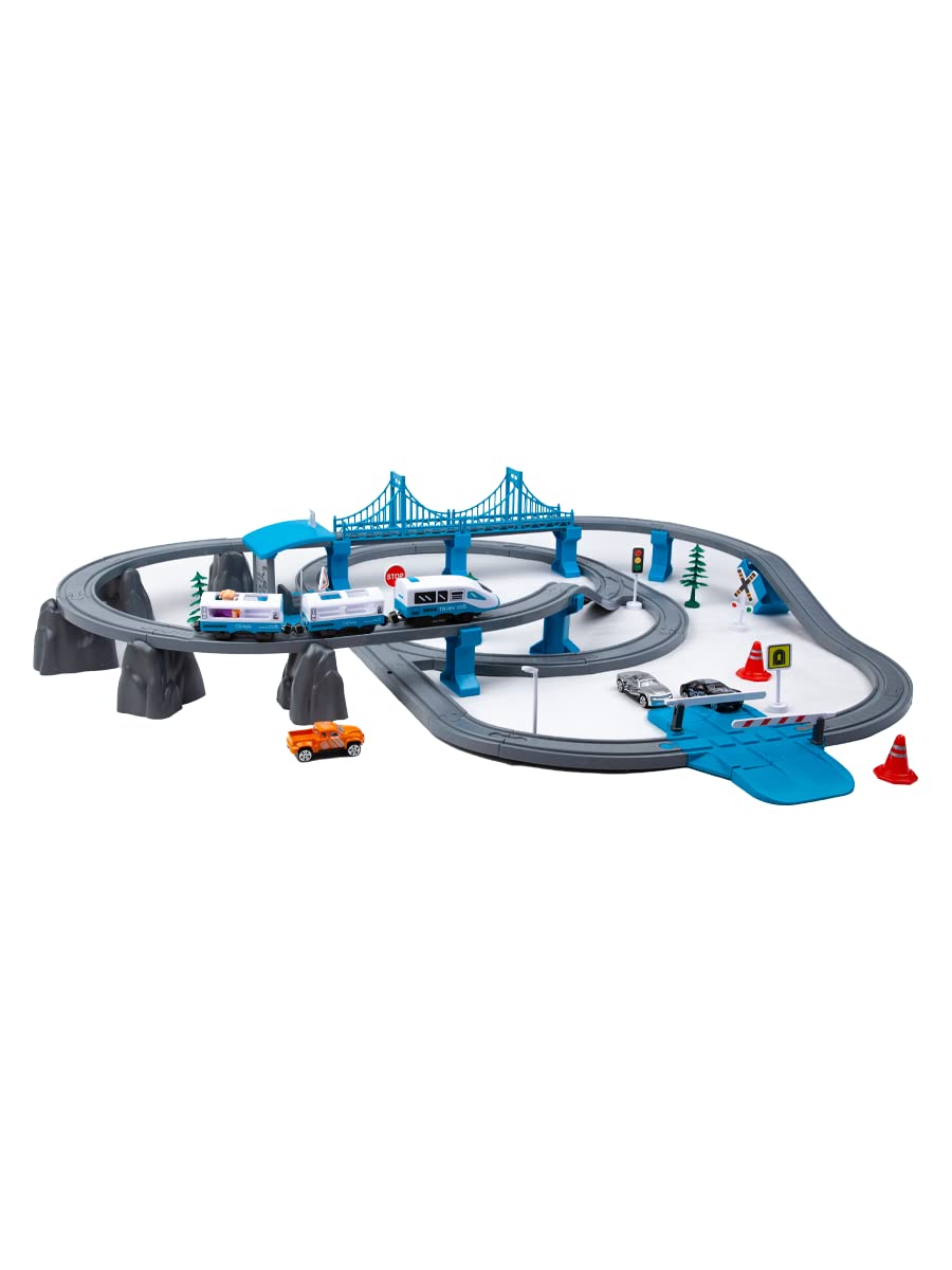 Buy Electric Toy Train Set Model for Boys 47 High Speed Race Track