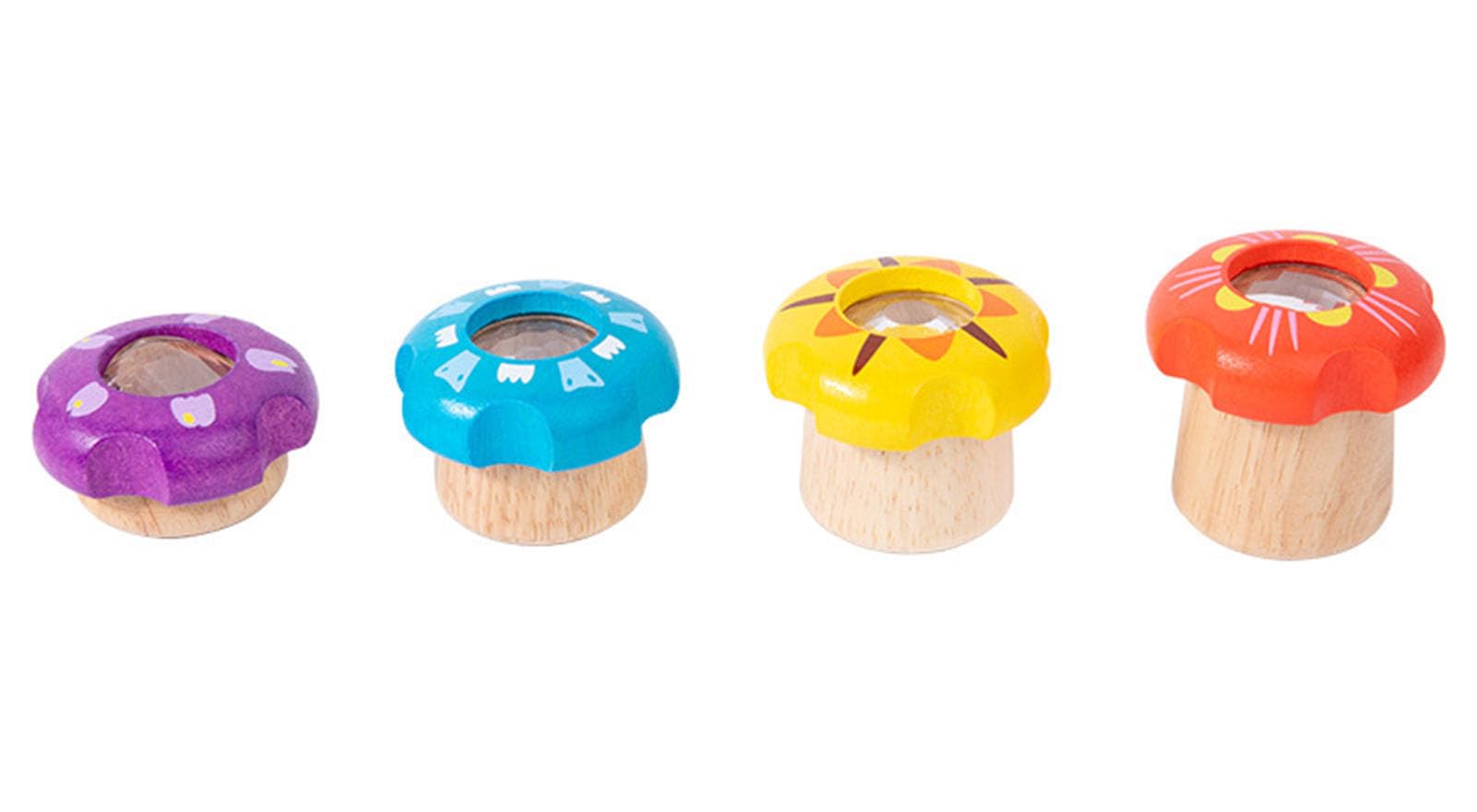 Juguete de caleidoscopio de Flores de Madera, Juguete Educativo de observación