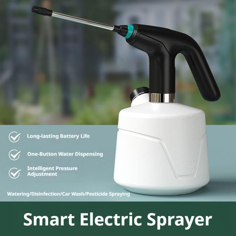 Spruzzatore elettrico, flacone spray automatico di grande capacità da 2 l, con tubo di prolunga e batteria a lunga durata, annaffiatoio portatile per giardinaggio, irrigazione piante, pulizia auto e