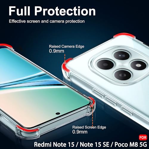 Image of TheGiftKart Crystal Clear Back Cover Case for Mi Redmi Note 15 5G / Poco M8 5G | Shockproof Soft TPU Case | Cushioned Edges for Ultimate Protection Back Cover Case (TPU, Transparent)