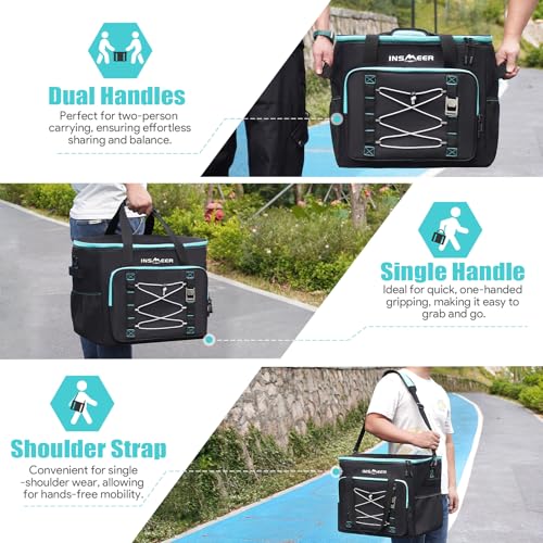 INSMEER Bolsa Termica Isotérmico Grande Caixa Térmica Cooler Sacola Para Acampamento Visite A Loja,