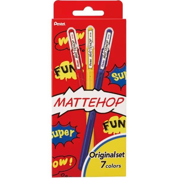 Pentel 1.0 mm Parlak Jel Roller Kalem - 7 Adet Blisterli - MATTEHOP
