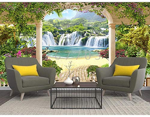 Photo murale cascade pour fond TV et salon moderne - 4