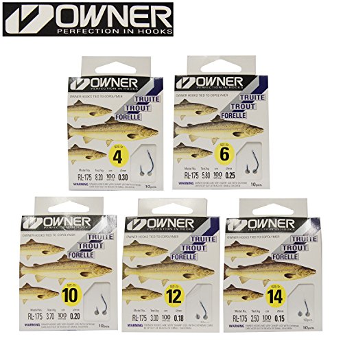 Maruto Forellenhaken Haken Angelhaken Vorfachhaken Forellenangeln 100cm, Größe: 4 Farbe Blau Cover