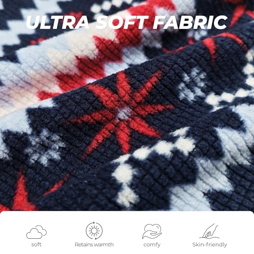 Vulcanodon Mens Ultra Soft Pajama Set, Warm Long Sleeve Prints Sleepwear Cozy Button Down Pjs for Me2