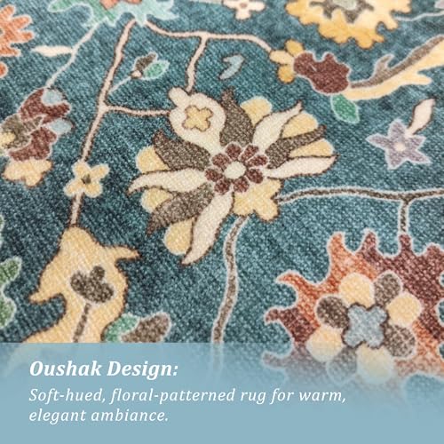 Tapete Washable Oushak 8x10 Navy Blue miniatura 5