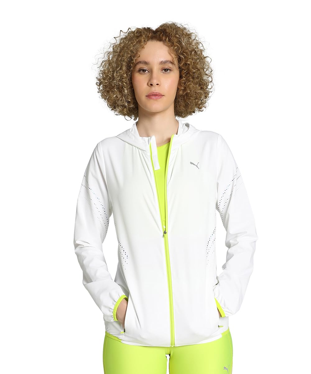 Puma Damen Run Ultraweave Hooded Jacket Laufbekleidung Laufjacke Puma White - Weiß S