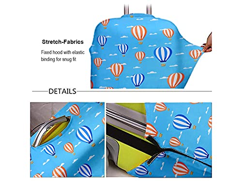 Image of Cortina Eco-Friendly Abstract Print Luggage Protective Cover|Large|Fits 26-30 Inch Luggage|Polyester-Spandex|72cm (28 inches)|Travel Suitcase Protectors|Anti Scratch|Pack of 1|Blue 2