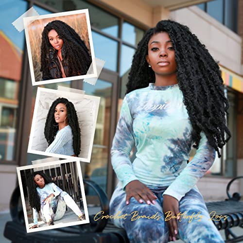 18 Inch 6 Pack Au-Then-Tic Butterfly Locs Crochet Hair Distressed Faux Locs Crochet Soft Locs Pre Looped Hair Extensions (18 Inch (Pack Of 6), 4-Medium Dark Brown) #TOP5