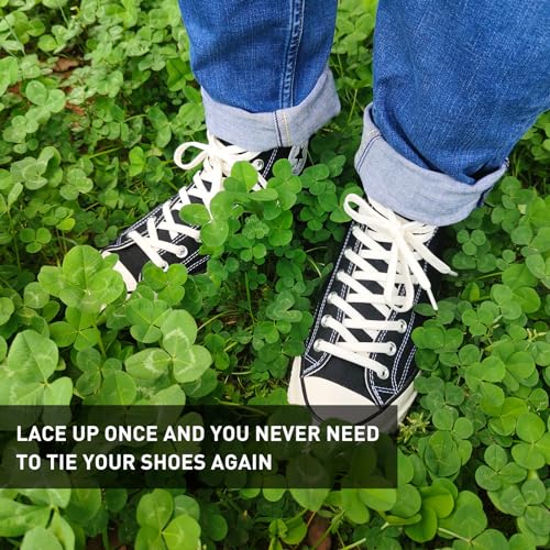 Image of UamGlsob 2 Pairs 5 /16 inch Flat Elastic Shoe Lace, 27 inch-72 inch Length Stretch Shoelaces Strings Replacement for High /Low Top Sneakers