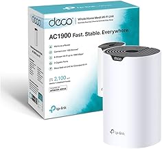 TP-Link Deco S7 AC1900 Whole Mesh Wi-Fi System, Dual-Band with Gigabit Ports, Coverage up to 2,100 ft2, Connect up to 150 devices, 1.2 GHz CPU, Work with Amazon Alexa, Parental Controls, Pack of 1