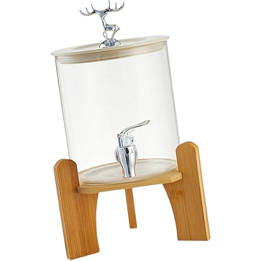 HEAVENGLOW Party Drink Dispenser Glass Beverage Dispenser for Water Restaurants Parties Deer