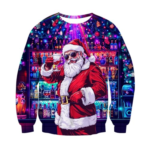 NEWISTAR Herren Ugly Christmas Sweater Sweatshirts 3D...